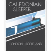 Caledonian Sleeper London Schottland Reiseplakat Aufkleber (Vorderseite)