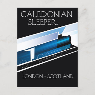 Caledonian Sleeper London Schottland Reiseplakat Postkarte