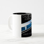 Caledonian Sleeper London Schottland Reiseplakat Zweifarbige Tasse (Vorderseite Links)