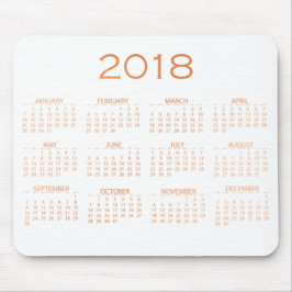 Calendar 2018 Weißes zartes Kupfer Rose Gold Mousepad