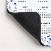 Calendar 2024 Blue White Gray Terrazzo Moderne Mousepad (Ecke)