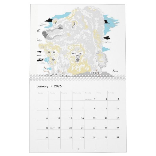 Calendar 2026 Animals by Sarr Kalender (Jan 2026)