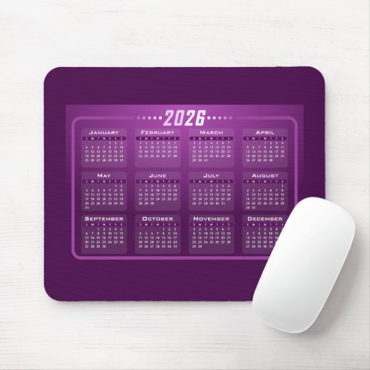 Calendar 2026 mousepad (Mit Mouse)