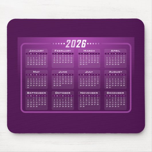 Calendar 2026 mousepad (Vorne)