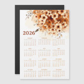 Calendar 2026 with flowers magnetkarte (Vorne/Hinten)