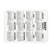 Calendar - Basiliche Minimal Schwarz und Weiß Magnet (Horizontal)