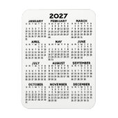 Calendar - Basiliche Minimal Schwarz und Weiß Magnet (Vertikal)