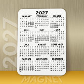 Calendar - Basiliche Minimal Schwarz und Weiß Magnet