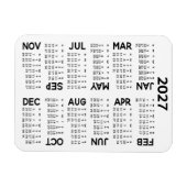 Calendar - Basiliche Minimal Schwarz und Weiß Magnet (Horizontal)