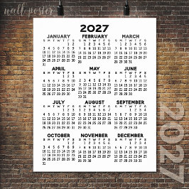 Calendar - Basiliche Minimal Schwarz und Weiß Poster