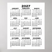 Calendar - Basiliche Minimal Schwarz und Weiß Poster (Vorne)