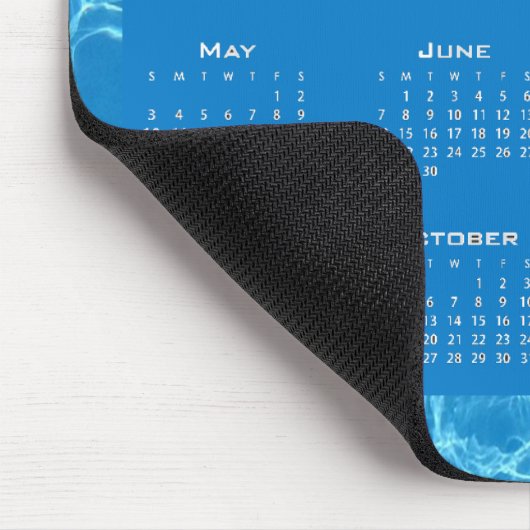Calendar blue water texturiert mousepad (Ecke)