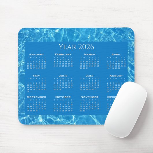 Calendar blue water texturiert mousepad (Mit Mouse)
