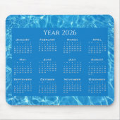 Calendar blue water texturiert mousepad (Vorne)