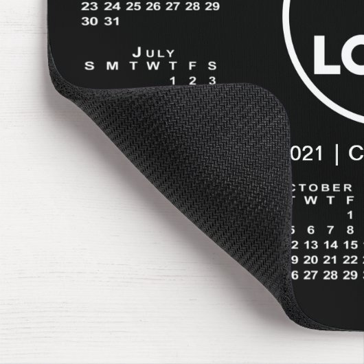 Calendar Business Logo on Black 2021 Mousepad (Ecke)