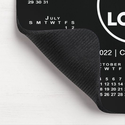 Calendar Business Logo on Black 2022 Mousepad (Ecke)