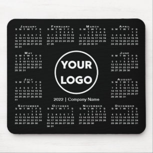 Calendar Business Logo on Black 2022 Mousepad