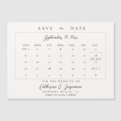 Calendar Calligraphy Elegante Wedding Save the Dat Magneteinladung (Vorderseite)