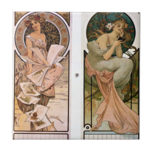 Calendar Champagne - Alphonse Mucha Fliese