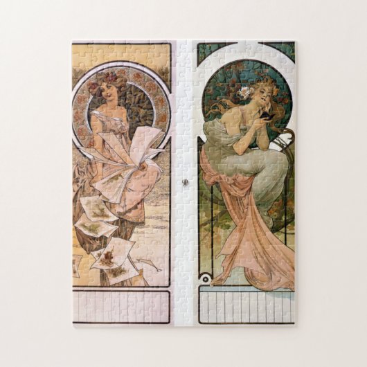 Calendar Champagne - Alphonse Mucha Puzzle (Vertikal)