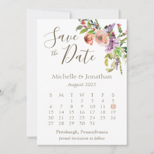 Calendar Foto Sage Green Boho Blume Hochzeit Save The Date