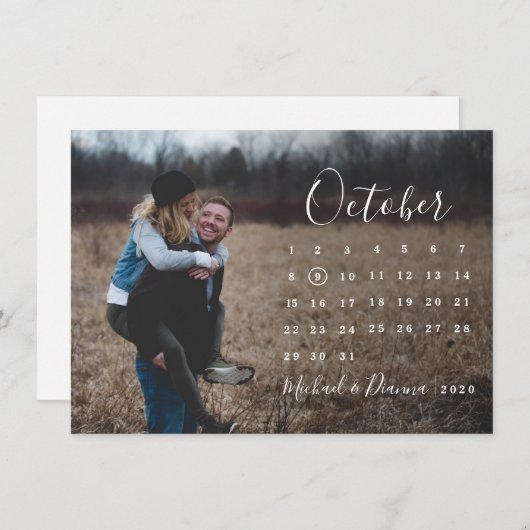 Calendar-Foto-Skript Save the Date Einladung (Vorne/Hinten)