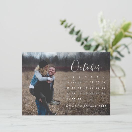 Calendar-Foto-Skript Save the Date Einladung (Stehend Vorderseite)