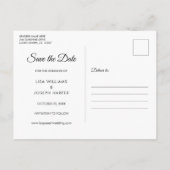 Calendar Gold Heart Chalkboard Save the Date Ankündigungspostkarte (Rückseite)