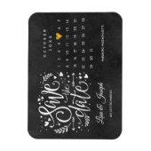 Calendar Gold Heart Chalkboard Save the Date Magnet (Vertikal)