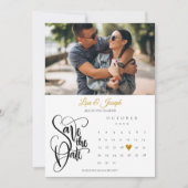 Calendar Gold Heart Foto Save The Date (Vorderseite)