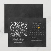 Calendar Gold Herzklappen Ankündigungspostkarte (Vorne/Hinten)