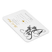 Calendar Gold Liebe Herz Save the Date Magnet (Rechte Seite)