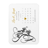 Calendar Gold Liebe Herz Save the Date Magnet (Vertikal)
