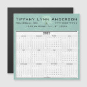 Calendar Heart Leaf Tree Blumenstrauß Grün Magnetkarte (Vorne/Hinten)