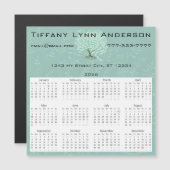 Calendar Heart Leaf Tree Blumenstrauß Grün Magnetkarte (Vorne/Hinten)