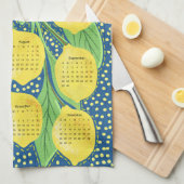 Calendar Lemon Reben 2024 Geschirrtuch (Viertel Falte)