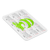 Calendar Light Green Dragon Premium Magnet (Rechte Seite)