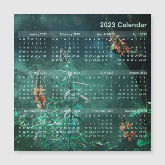 Calendar Magnet - Blume im Jademondlicht (Vorderseite)