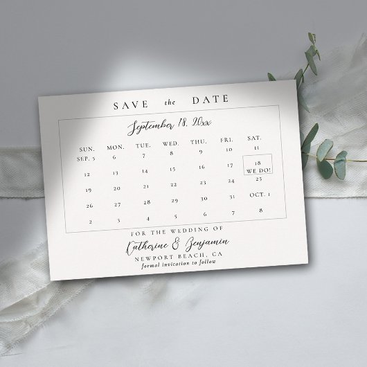 Calendar Modern Simple Calligraphy Elegante Hochze Save The Date