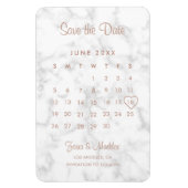 Calendar Moderne MarmorRose Gold Save the Date Magnet (Vertikal)