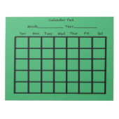Calendar Pad Green Notizblock (Vorderseite)