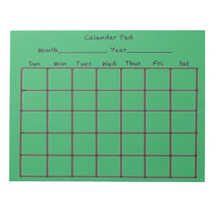 Calendar Pad Green Notizblock