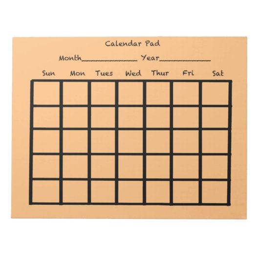 Calendar Pad Orange Notizblock (Vorderseite)