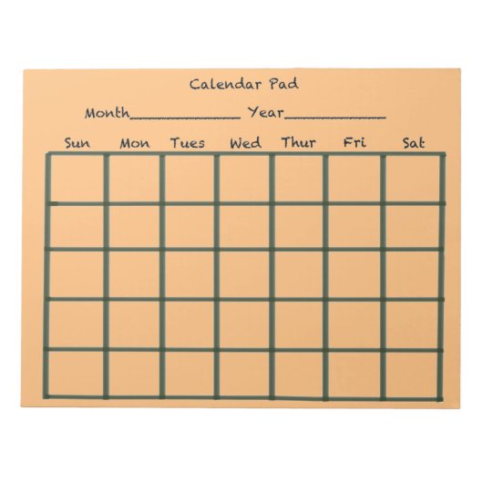 Calendar Pad Orange Notizblock (Vorderseite)