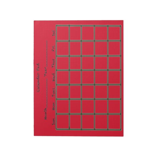 Calendar Pad Red Notizblock (Rotiert)
