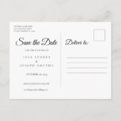 Calendar Script Gold Herzstück Save the Date Postk Postkarte (Rückseite)