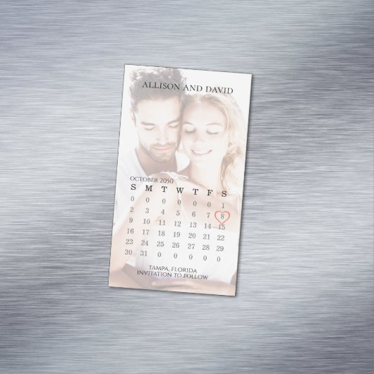 Calendar Simple Trendy Foto Six Row Magnet (Beispiel)