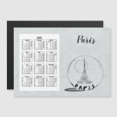 Calendar Travel City Full Year 2020 Paris Magnetkarte (Vorne/Hinten)