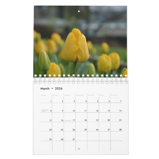 Calendar Tulips Kalender (Mär 2026)