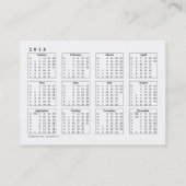 CALENDAR-Visitenkarte Visitenkarte (Rückseite)